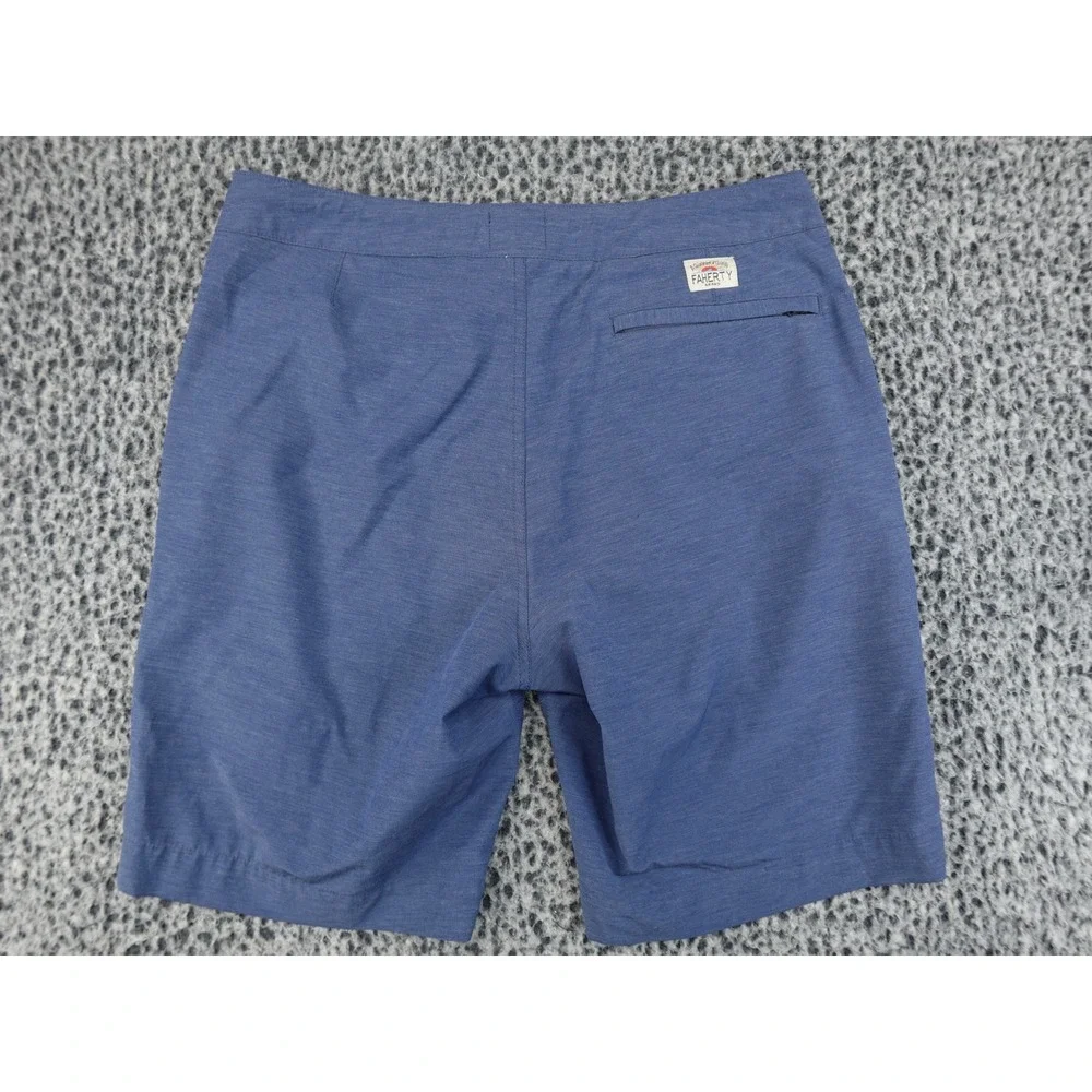 Faherty All Day Shorts Mens 32 Blue Hybrid Stretch Boardshorts
